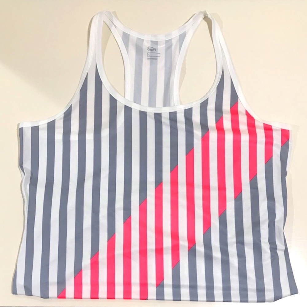 NWT GapFit Trio Striped Racerback Tank Top